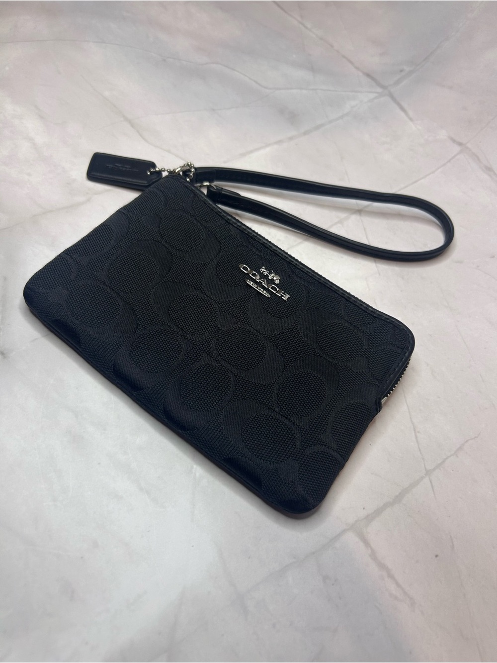 Coach Black Signature C Canvas Wristlet